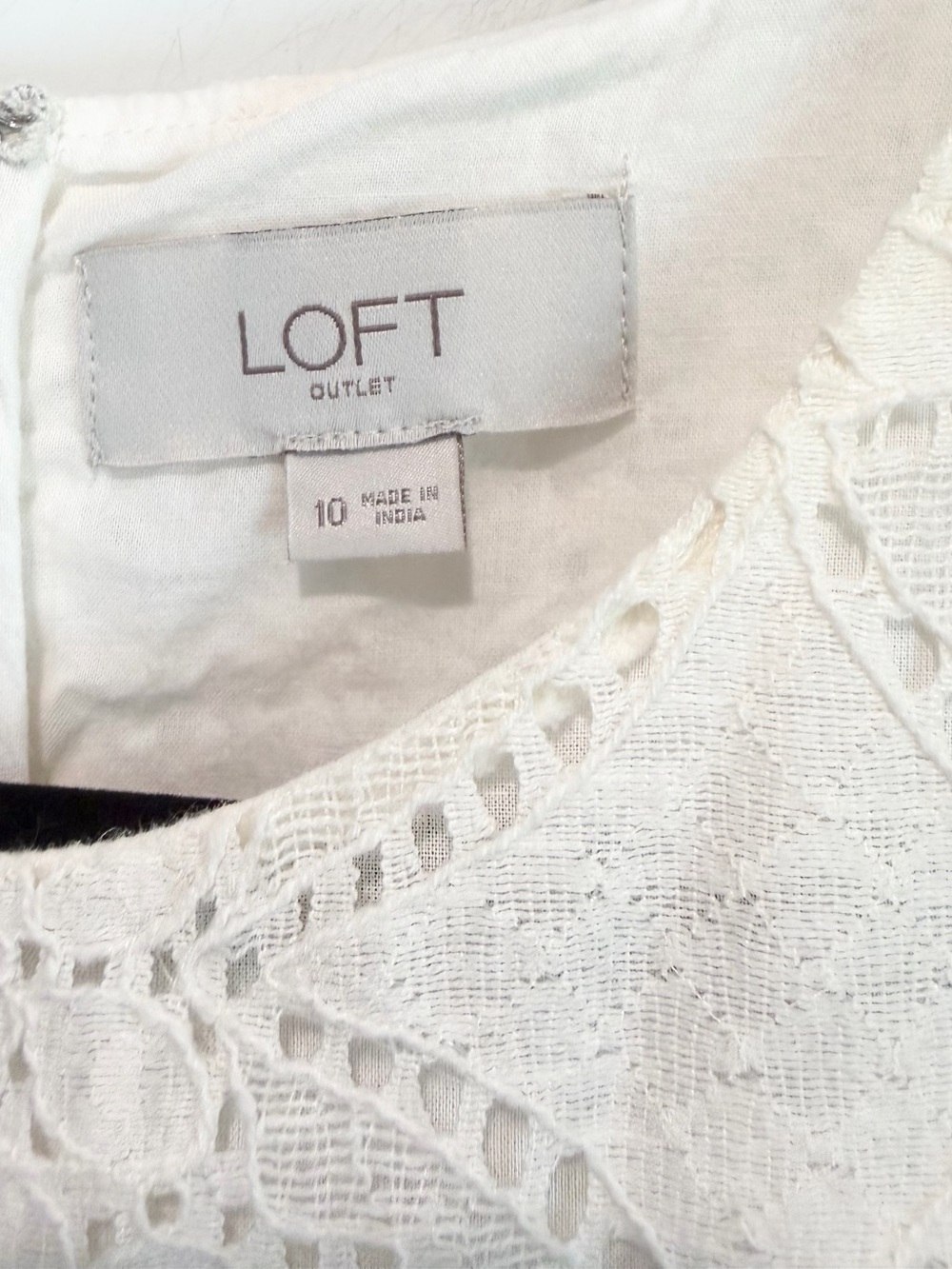LOFT Ivory Lace Fit & Flare Dress Size 10 Sleeveless Romantic Bridal - Picture 5 of 9